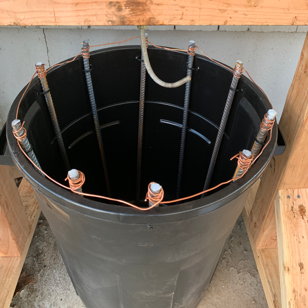 Anodes connected by copper wire