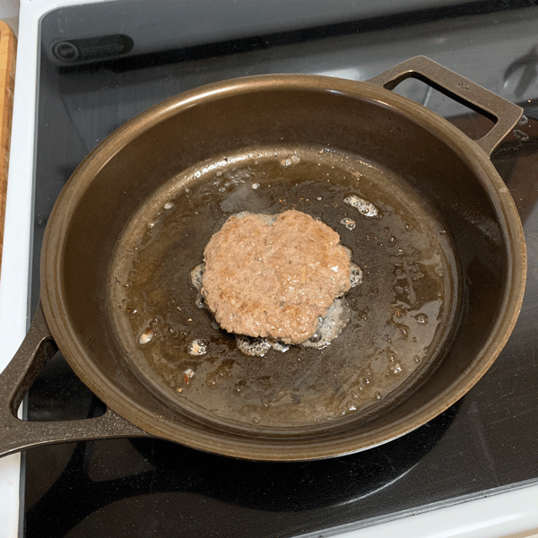 Mushroom Burger Patty After First Flip